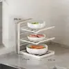 Prateleira de Preparo de Alimentos para Cozinha Bancada Multicamadas Prato para Acompanhamentos Artefato Doméstico para Preparo de Refeições Prateleira Multiuso para Armazenamento de Pratos