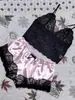 Comercio Exterior Transfronterizo Comercio Exterior Europeo y Americano Lencería Sexy Encaje Abertura Sexy de Tres Puntos Pijama Transparente y Conjunto de Pijamas