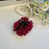 [Nova Venda Quente] Presilha de Cabelo Flor Rosa Presilha Lateral para Franja 7cm Presilha Francesa Preguiçosa para Meio Rabo