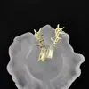 Pendientes de alta calidad para todo tipo de atuendos, pendientes de moda para hombres y mujeres, letras de pedrería, todo a juego, pasador de plata s925, accesorios de aleación