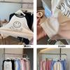 Traje de Pijama de Algodón Color Crema Susu Xixi Mis Smiley para Mujer Otoño e Invierno Pantalones Manga Larga Ropa de Casa Estilo Coreano Estudiante