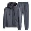 Cardigan con capucha de moda casual para hombre, importado de América, para jóvenes, Otoño e Invierno, Pantalones forrados de polar, Traje de dos piezas