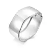 Pulsera Popular Transfronteriza de Metal Brillante con Forma de Ola Estilo Minimalista Europeo y Americano Pulsera Abierta Irregular Fábrica de Joyería para Mujer
