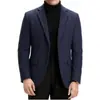 Blazer curto de lã masculino para Amazon transfronteiriço europeu e americano, tamanho grande, gola de terno de dois botões, jaqueta de negócios casual