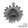Pendente Girassol Prata Antiga 24x21mm 2.4g Materiais para DIY Mais Vendidos Direto do Fabricante