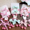 Laço de Cabelo Cereja Doce Estilo Coreano, Presilha Lateral para Meninas, Faixa de Cabelo de Tecido Xadrez, Grampo de Cabelo Fofo