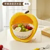 Cesta Escurridora de Doble Capa con Forma de Fruta Linda Lavabo para Lavar Verduras de Cocina Bandeja de Frutas de Plástico Engrosado para el Hogar Contenedor Multifuncional con Filtro de Agua