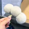Peine de Pelo de Piel de Conejo Rex al por Mayor Peine de Inserción Flequillo Presionador Pinza para el Cabello Parte Posterior de la Cabeza Tocado Pinza Lateral Horquilla Pinza Superior Accesorios de Pelo de Felpa Mujer