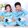 Pijamas de manga larga con dibujos animados para niños y niñas, ropa de verano para el hogar, traje fino con aire acondicionado.