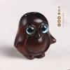 Madera de sándalo mascota linda Pingüino puro animal pequeño lindo incrustado ojos azules cadena para teléfono móvil/llavero accesorios de joyería