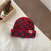 Gorro de Punto Cuadros para Mujer en Otoño e Invierno Estilo Coreano Nicho Circunferencia de Cabeza Grande Gorro de Lana Estilo Coreano que Muestra la Cara Pequeño Gorro de Moda