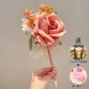 Bolígrafo de ramo de moño de listón para el Día del Maestro, peonía y rosa artificiales, exquisito regalo ceremonial para maestros de parte de los estudiantes