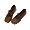Sapatos Mary Jane Estilo Francês 2025 Novo Outono Moda Retrô Versátil Bico Quadrado Raso Salto Grosso Sapatos Solteiros