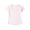 Camiseta Ajustada Estilo Chica Caliente Americana con Bajo Arqueado Adelgazante para Mujer Verano con Sentido del Diseño Bolsillo Pequeño Cuello en V Manga Corta