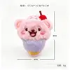 Oso de Postre 3D de Dibujos Animados Colgante de Peluche de Helado Broche Muñeca Llavero Encanto para Bolsos Accesorios Venta al por Mayor