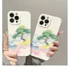 Pintura a óleo esfumada aplicável Apple 17promax fofo iPhone16pro lente cobertura total 15 novo modelo 14 peças