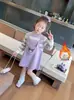 Suéter con Falda Kuromi para Niñas con Terciopelo Plus Nuevo Estilo Infantil 2025 Vestido para Bebé Niña Otoño e Invierno Vestido de Princesa