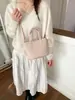 Bolsa Balde Pequena Portátil Estilo Coreano Bolsa Transversal para Mulheres Novo Estilo Textura de Alta Qualidade Elegante Casual para o Dia a Dia Bolsa de Ombro