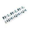 Uñas postizas estilo ins degradado azul y blanco almendra exquisitas pintadas a mano en porcelana azul y blanca puntas de arte de uñas retro fábrica al por mayor en stock