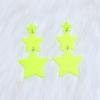 Nuevos aretes de estrella personalizados europeos y americanos, pintura en aerosol, largos, dulces, geniales, estrella de cinco puntas, aretes acrílicos, aretes de moda para mujer