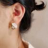 Pendientes de perla retro francesa con diseño de nicho esmaltado de alta calidad, elegantes y combinables, de plata 925 para mujer.
