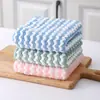 Pano de limpeza grosso de lã de coral catiônico absorvente de água ondulado toalha de lavar louça fibra de cozinha óleo antiaderente almofada de limpeza doméstica