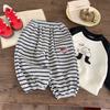 Pantalones Casuales para Niños 2026 Nuevo Estilo Otoño Pantalones Rayados con Corazones de Dibujos Animados para Niños Pantalones Largos Versátiles