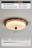 Luminária de teto estilo francês médio para quarto, luminária de sala de estar vintage, luminária circular de tecido estampado em estilo japonês, luminária silenciosa para quarto principal