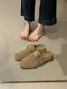 Zapatos retro semiabiertos para mujer, nuevo lanzamiento otoño 2026, punta redonda, suela gruesa, zapatos sin cordones, a la moda, versátiles, zapatos casuales de un solo color, modernos