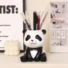 Estudia mucho y mantente con el portalápices de decoración pequeña de oso fresa panda genial para escritorio de estudiante niños Regalo de cumpleaños inspirador