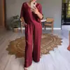 2025 Europeu e Americano Transfronteiriço Verão Mais Vendido Roupas Femininas Estação Independente Aliexpress Moda Cor Pura Mercerizado Decote V Casual Conjunto