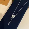 Collar con colgante redondo de circón con incrustaciones de diamantes y encaje, cadena para la clavícula minimalista, joyería de nicho de alta gama para mujer, los más vendidos en Corea y Japón