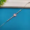 Nova Pulseira de Chalcedony Verde Gelo com Superfície de Ovo Banhada a Prata Incrustada com Ágata Jade Exquisita Ajustável Pulseira de Luxo Leve