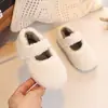 Zapatos Peludos para Niñas, Estilo Otoño e Invierno, Zapatos de Algodón para Niños de Lana de Cordero, Forrados de Felpa, Zapatos de Bebé Cálidos tipo Frijol, Zapatos de Princesa para Niña Pequeña