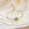 Pulsera Giratoria Transfronteriza para Mujer, Pulsera de Lujo Ligero de Moda con Circonita Micropavimentada, Accesorios de Joyería de Acero de Titanio Chapado en Cobre Dorado que No se Desvanecen