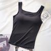 Camisola de Algodón sin Aros con Almohadillas para el Pecho para Mujer, Anti-Exposición, Top sin Mangas, Estilo Tubo