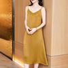 Vestido Camisola para Mujer, Ropa Interior y Exterior, Nuevo para Primavera 2025, Vestido Base de Satén de Ácido Acético, Largo por Encima de la Rodilla, Longitud Media