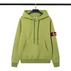 Sudadera con capucha de punto grueso con forro polar, manga larga, estilo europeo y americano, para cruzar fronteras, color liso, con insignia, para hombres y mujeres, isla de amantes