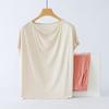 Ropa para Estar en Casa para Mujer Primavera y Verano Nuevo Estilo Seda de Hielo Fresca Suelta Casual Antibacterial Desodorante Se Puede Usar Afuera Conjunto de Pijama de Manga Corta para Mujer