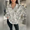 Nueva sudadera deportiva casual holgada para mujer Otoño/Invierno 2026 con estampado de árbol y cuello vuelto
