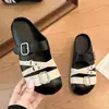 Meias-pantufas Mary Jane Doces e Frescas com Fivela de Metal para Mulheres, Novo Estilo de Verão 2026, Pantufas Fechadas Estilo Ballet com Solado Grosso Aumentador de Altura