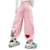 Pantalones para niñas, pantalones deportivos de primavera y otoño, nuevo estilo 2026, forrados de felpa, moda de otoño deportiva para niños mayores, pantalones de chándal para niños