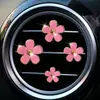 Joia de perfume para carro de crisântemo pequeno liga de metal margarida pequena flor de cinco pétalas flor clipe de decoração de saída de ar do carro