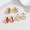 Pendientes Redondos Geométricos de Acero Inoxidable de Moda Europea y Americana para Mujer, No se Desvanecen, Lujo Ligero, Pendientes de Acero de Titanio de Gama Alta, Envío Directo de Una Pieza