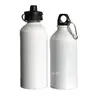 Botella de agua de aluminio portátil simple para deportes al aire libre, fitness, ciclismo, vaso de agua, taza térmica blanca para impresión DIY, venta al por mayor
