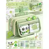 Estuche para Lápices de Perro de Trébol de Cuatro Hojas de 9 Capas, Gran Capacidad, Caja de Papelería Verde Fresca y Creativa, Recompensa de Fin de Curso para Estudiantes, Materiales de Estudio