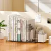 Caja de almacenamiento para libros, soporte de escritorio antivuelco para libros, transparente y ajustable, para organizar libros de texto, libros ilustrados y otros artículos para uso en la oficina y para estudiantes