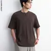 Camiseta Minimalista de Manga Corta Transpirable para Hombre Estilo Americano Retro, Camiseta Casual Versátil de Manga Corta para Hombre de Moda para Verano