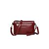 Bolso Cruzado de Cuero Suave Multicompartimento Triple Texturizado para Comercio Exterior Transfronterizo Nuevo Color Sólido Moda Casual Simple Bolso Cruzado