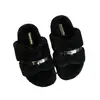 Pantuflas de Piel con Hebilla Dorada Pequeña para Mujer 2026 Otoño/Invierno Nuevas Versátiles Casuales para Exteriores Pantuflas de Piel Engrosadas con Felpa Zapatos de Algodón